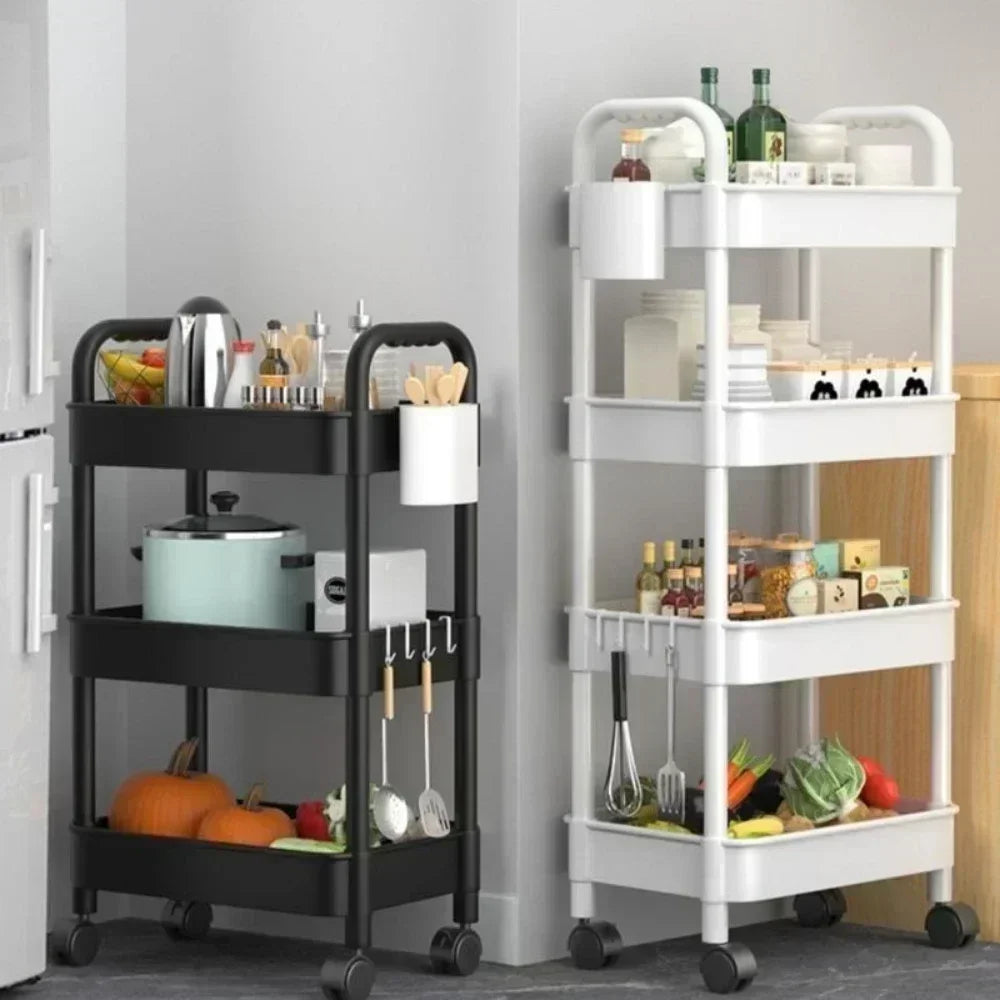 Multifunctional Household Storage Cart with Wheels and Shelves